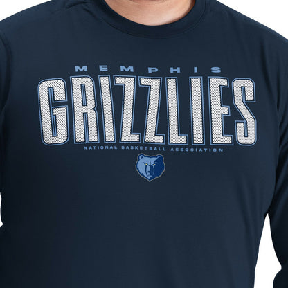 Memphis Grizzlies G-III Sports by Carl Banks Adaptive Printed Mesh Effect Long Sleeve T-Shirt - Navy outlet