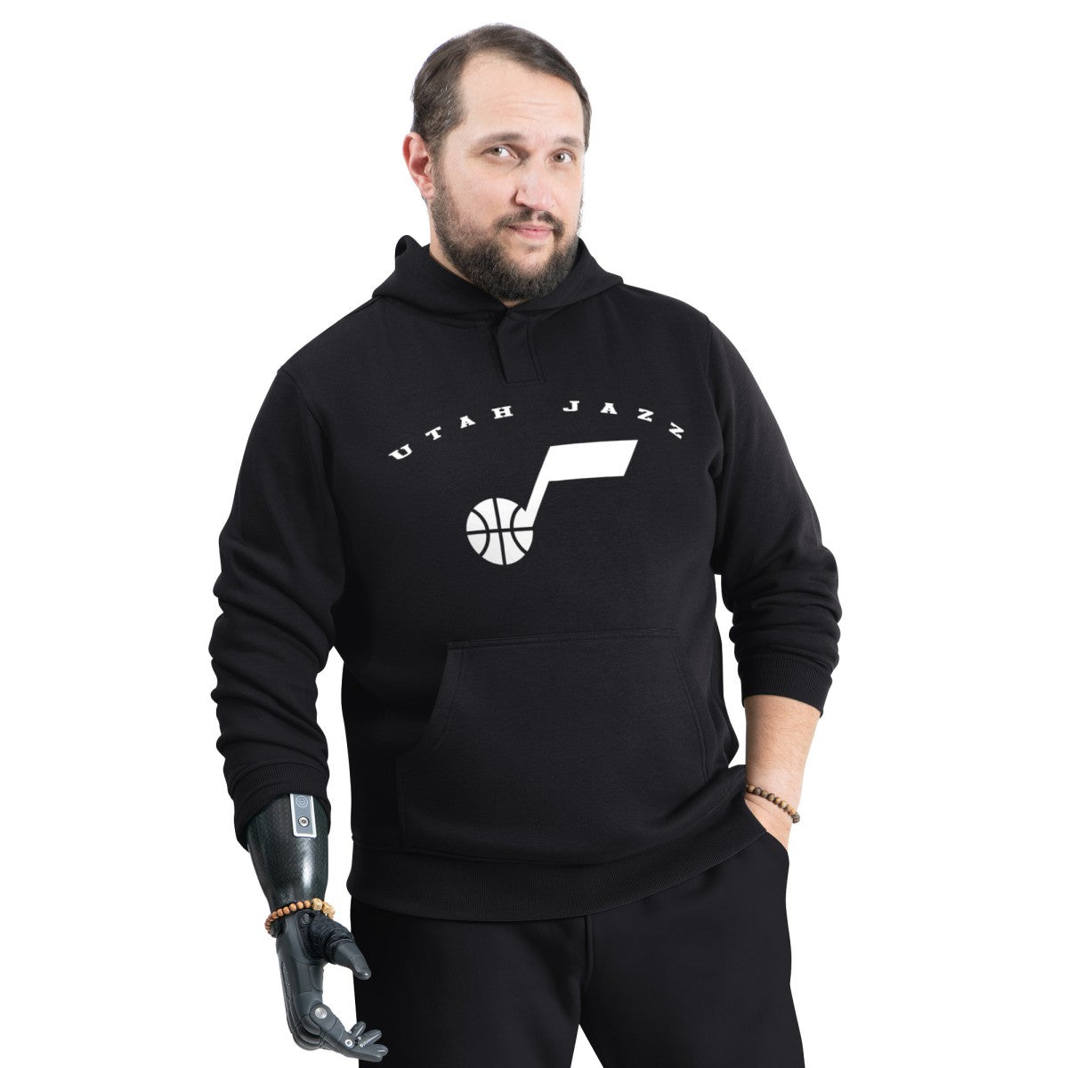 Utah Jazz G-III Sports by Carl Banks Adaptive Team Arc Fleece Hoodie - Black sale