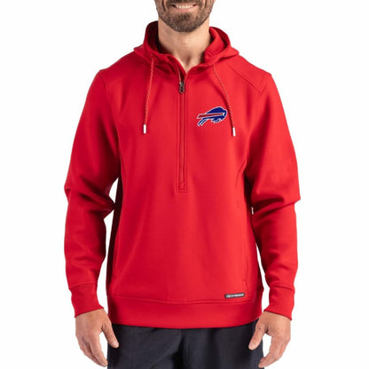 Buffalo Bills Cutter & Buck Roam Eco Half-Zip Recycled Pullover Hoodie - Red cheap
