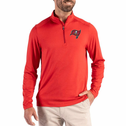 Tampa Bay Buccaneers Cutter & Buck Coastline Epic Comfort Recycled Quarter-Zip Pullover - Red for sale
