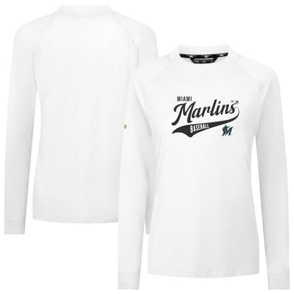 Miami Marlins Levelwear Women's Slender Glide T-Shirt - White