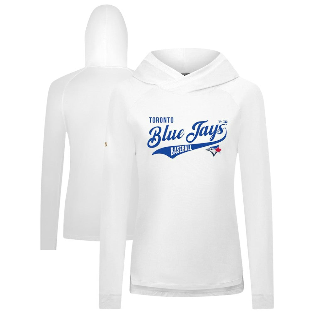 Toronto Blue Jays Levelwear Women's Slender Glide Raglan Hoodie - White