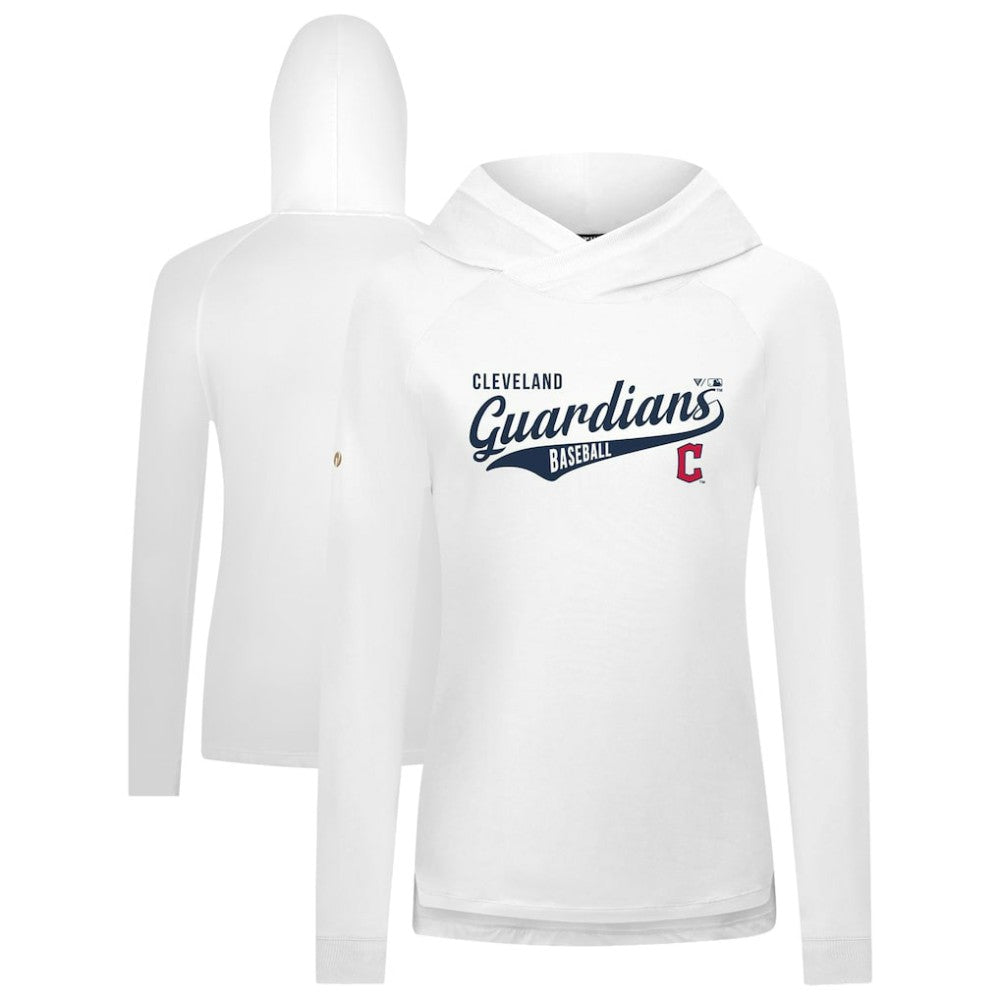Cleveland Guardians Levelwear Women's Slender Glide Raglan Hoodie - White