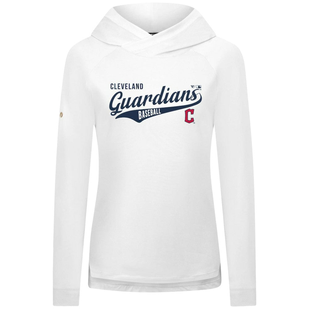 Cleveland Guardians Levelwear Women's Slender Glide Raglan Hoodie - White