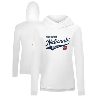 Washington Nationals Levelwear Women's Slender Glide Raglan Hoodie - White