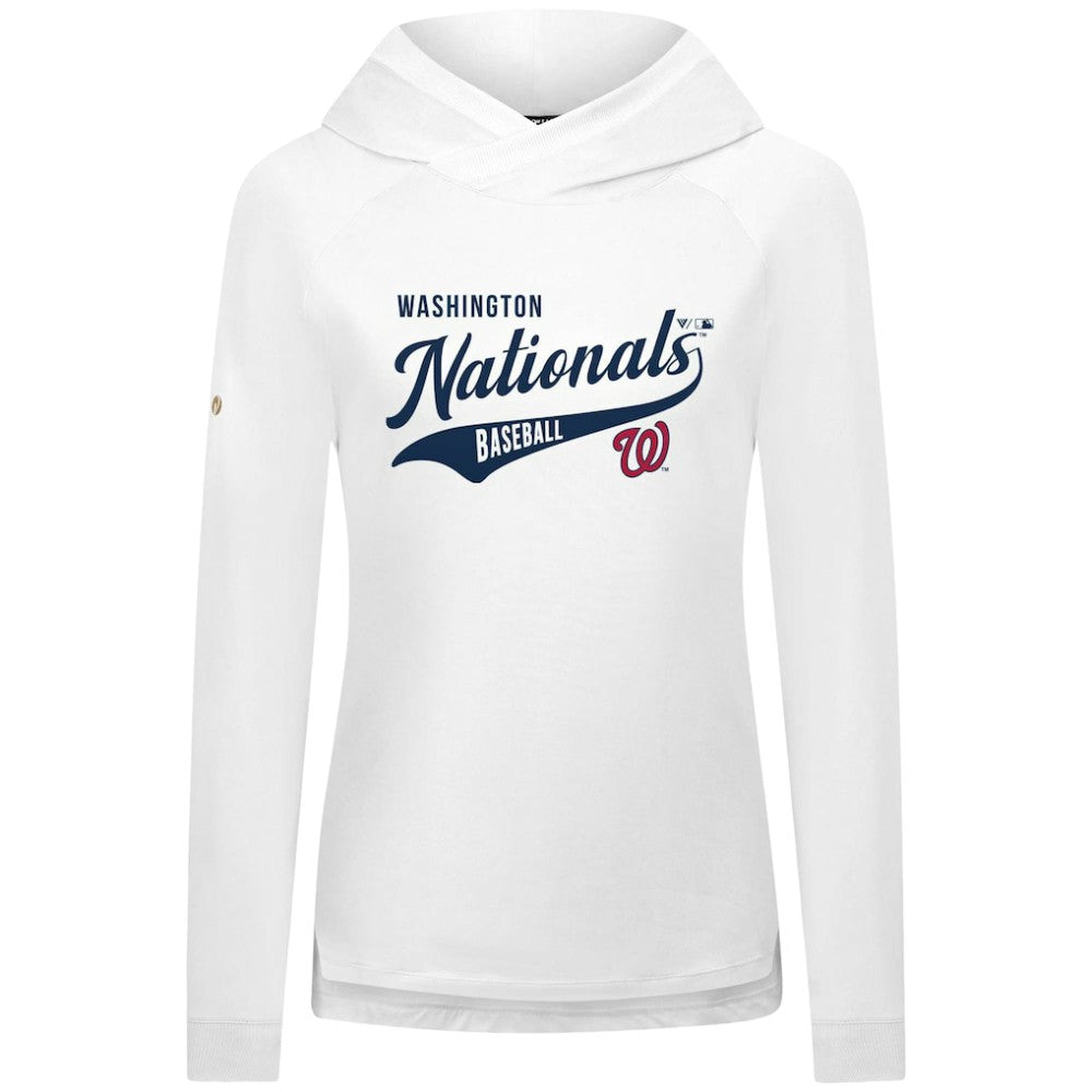 Washington Nationals Levelwear Women's Slender Glide Raglan Hoodie - White