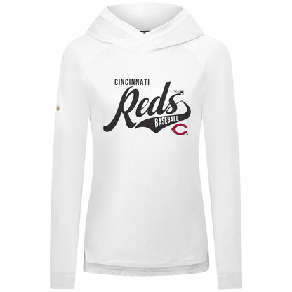 Cincinnati Reds Levelwear Women's Slender Glide Raglan Hoodie - White