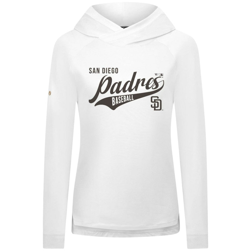 San Diego Padres Levelwear Women's Slender Glide Raglan Hoodie - White
