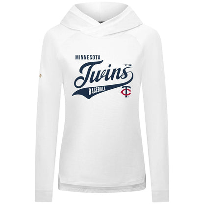 Minnesota Twins Levelwear Women's Slender Glide Raglan Hoodie - White