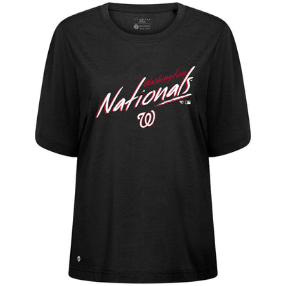 Washington Nationals Levelwear Women's Bloom Sizzle T-Shirt - Black