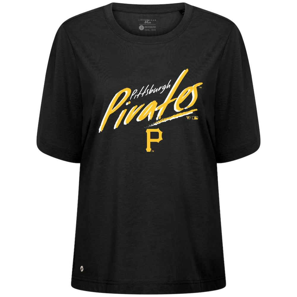Pittsburgh Pirates Levelwear Women's Bloom Sizzle T-Shirt - Black