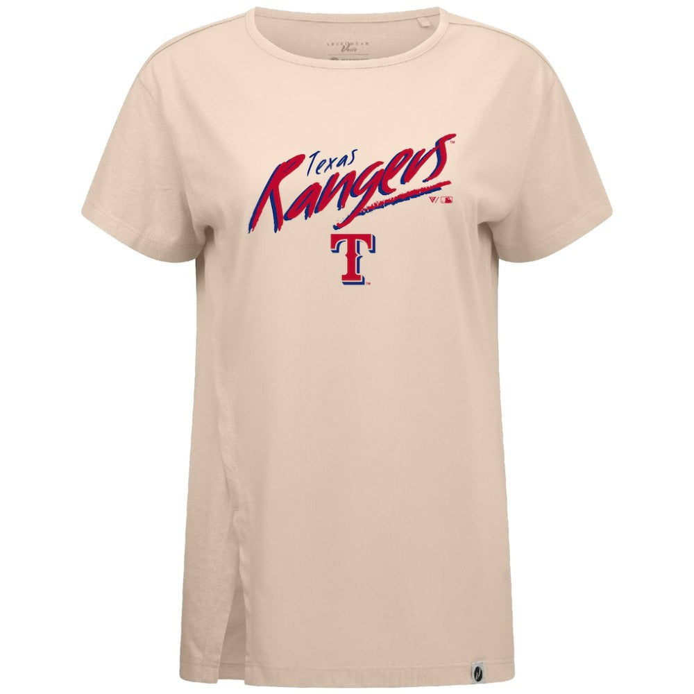Texas Rangers Levelwear Women's Influx Sizzle T-Shirt - Khaki