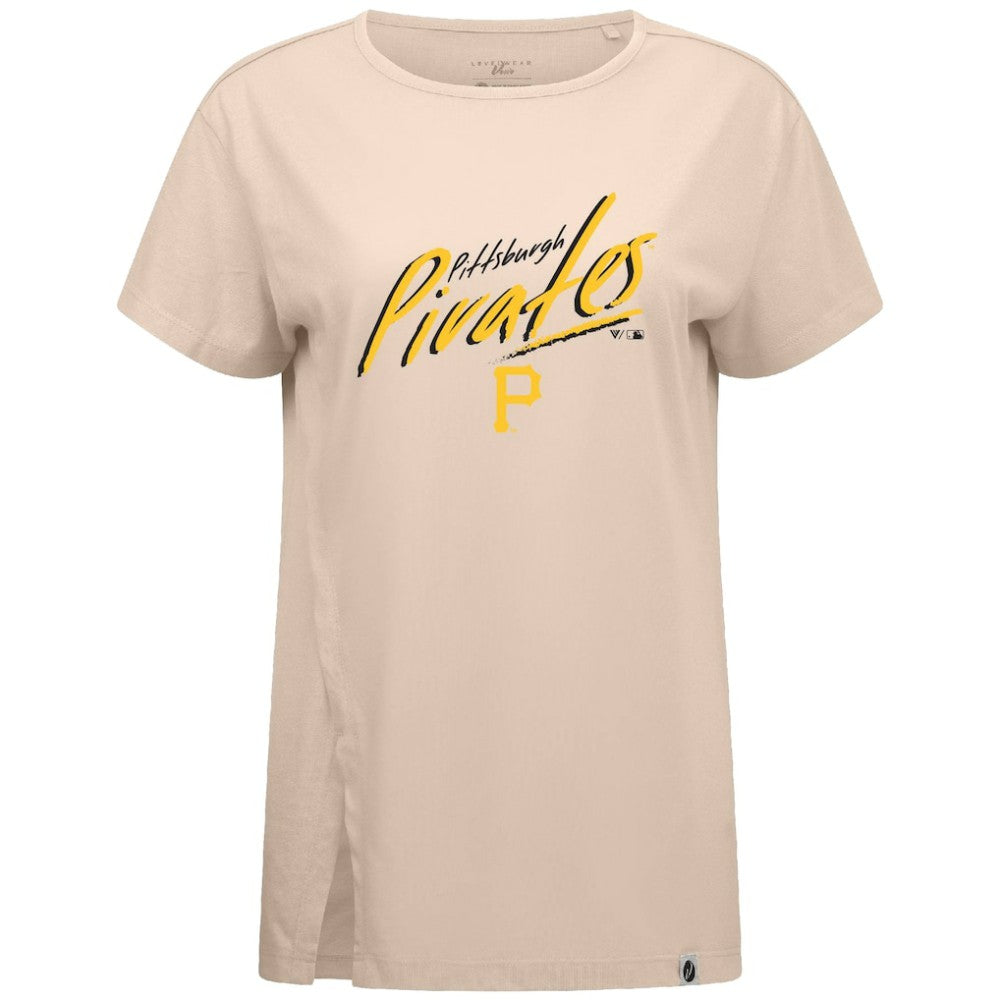 Pittsburgh Pirates Levelwear Women's Influx Sizzle T-Shirt - Khaki