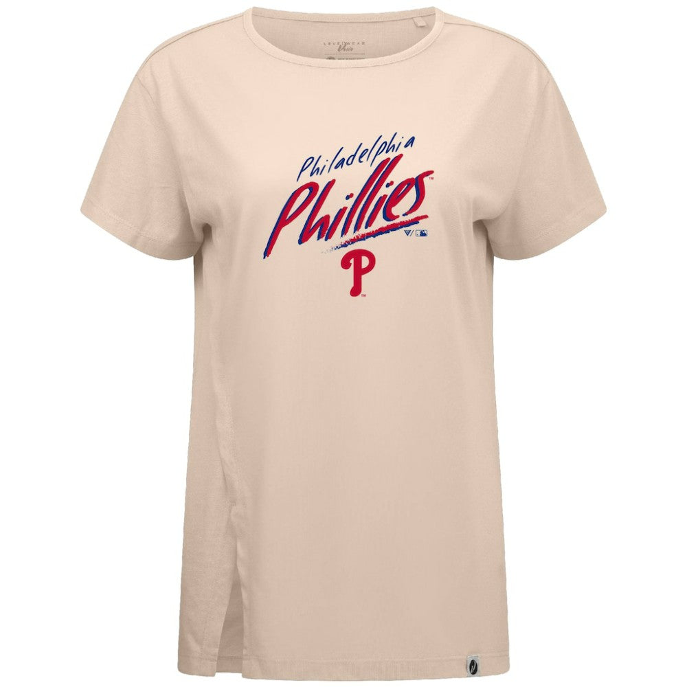 Philadelphia Phillies Levelwear Women's Influx Sizzle T-Shirt - Khaki