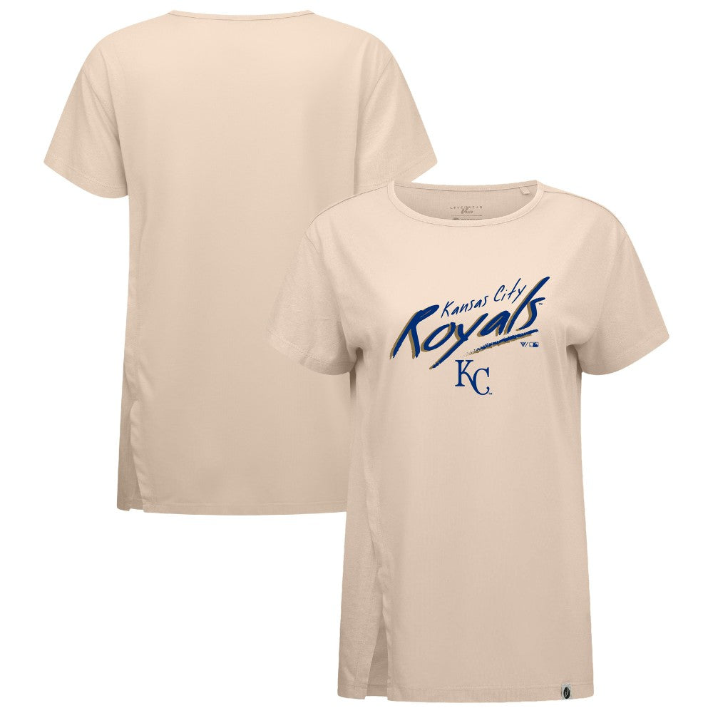 Kansas City Royals Levelwear Women's Influx Sizzle T-Shirt - Khaki