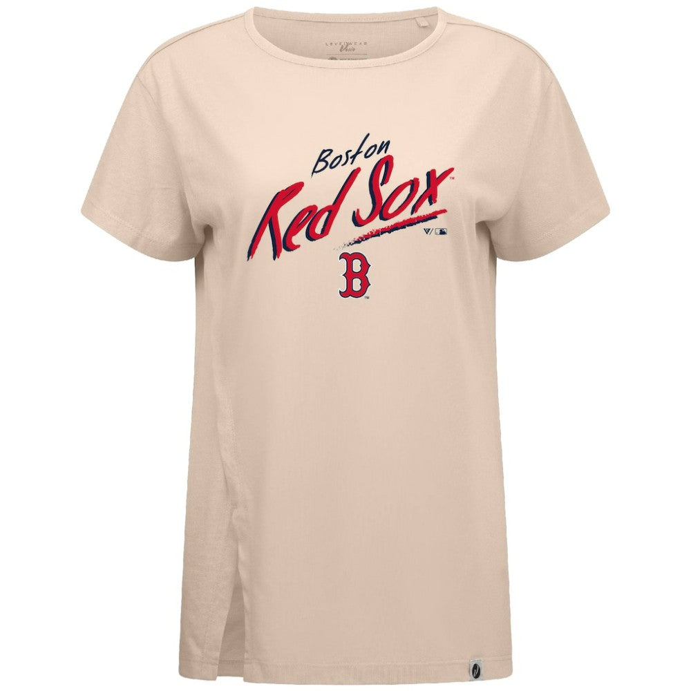 Boston Red Sox Levelwear Women's Influx Sizzle T-Shirt - Khaki