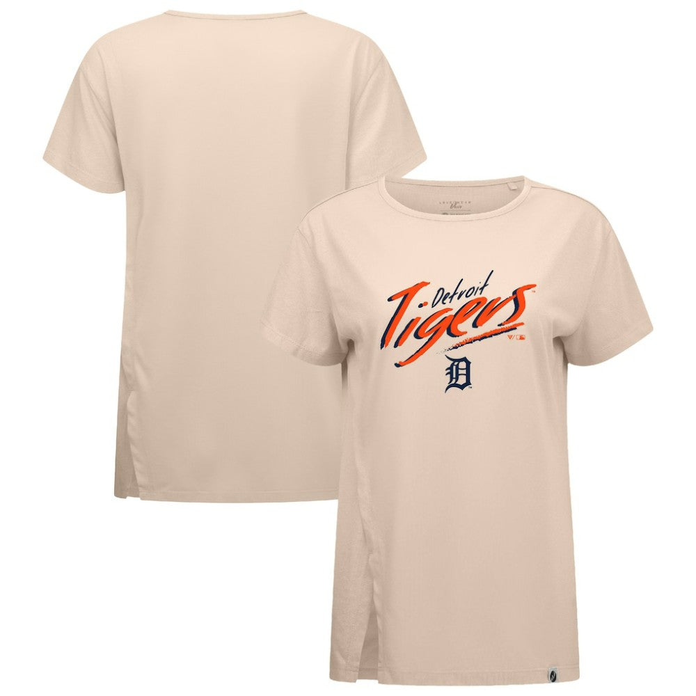 Detroit Tigers Levelwear Women's Influx Sizzle T-Shirt - Khaki