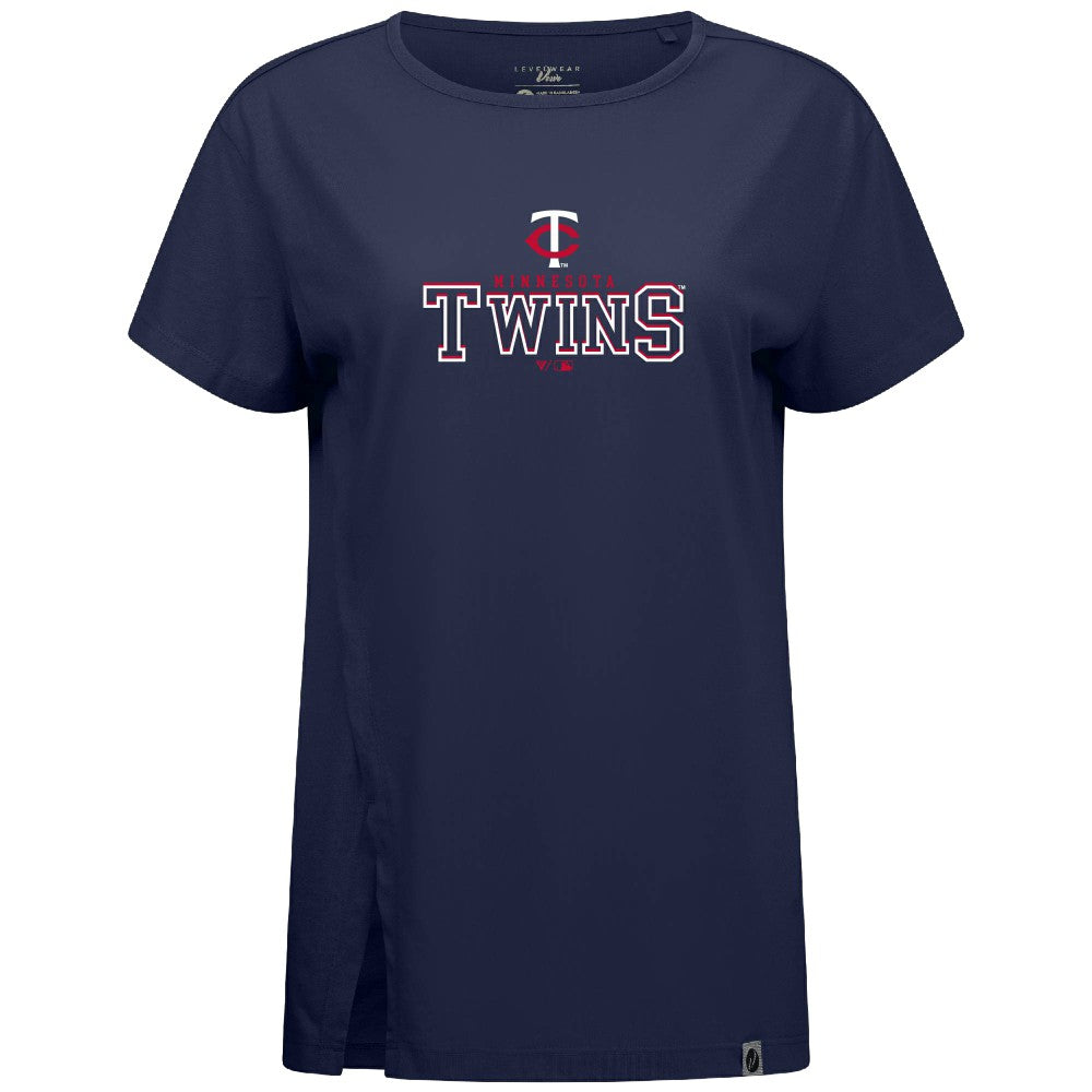 Minnesota Twins Levelwear Women's Influx Journey T-Shirt - Navy