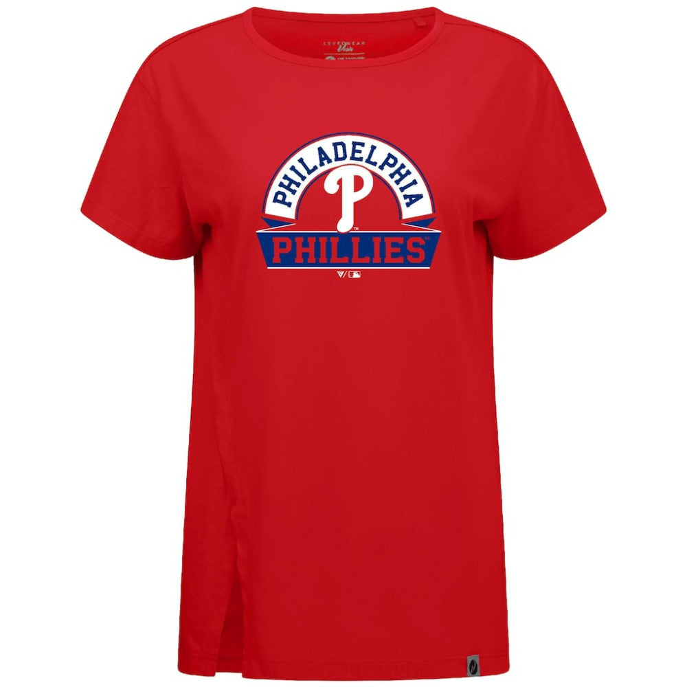Philadelphia Phillies Levelwear Women's Influx Banner Arch T-Shirt - Red