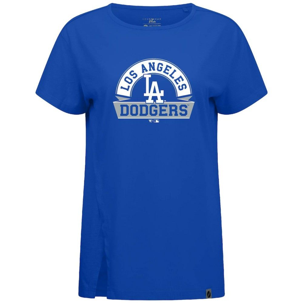Los Angeles Dodgers Levelwear Women's Influx Banner Arch T-Shirt - Royal