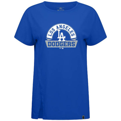 Los Angeles Dodgers Levelwear Women's Influx Banner Arch T-Shirt - Royal