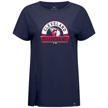 Cleveland Guardians Levelwear Women's Influx Banner Arch T-Shirt - Navy