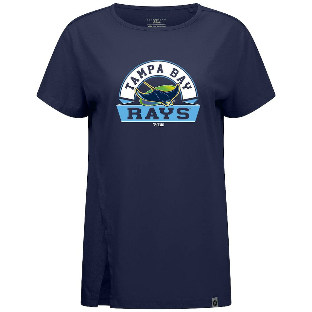 Tampa Bay Rays Levelwear Women's Influx Banner Arch T-Shirt - Navy