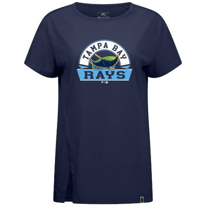Tampa Bay Rays Levelwear Women's Influx Banner Arch T-Shirt - Navy