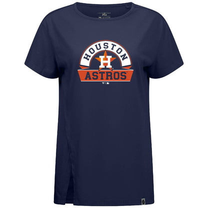Houston Astros Levelwear Women's Influx Banner Arch T-Shirt - Navy