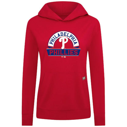 Philadelphia Phillies Levelwear Women's Relay Banner Arch Long Sleeve T-Shirt Hoodie - Red