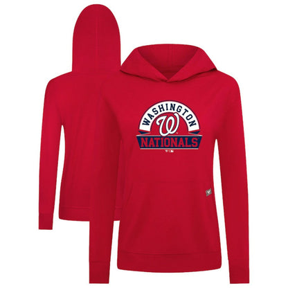 Washington Nationals Levelwear Women's Relay Banner Arch Long Sleeve T-Shirt Hoodie - Red
