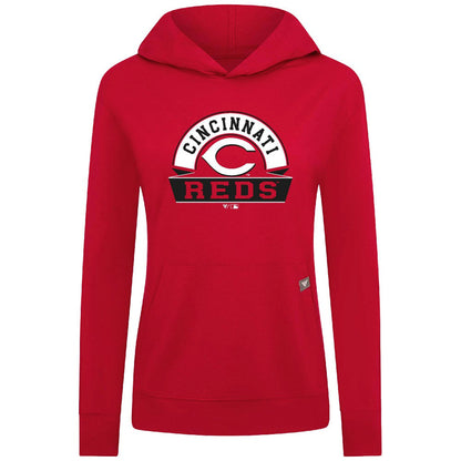 Cincinnati Reds Levelwear Women's Relay Banner Arch Long Sleeve T-Shirt Hoodie - Red