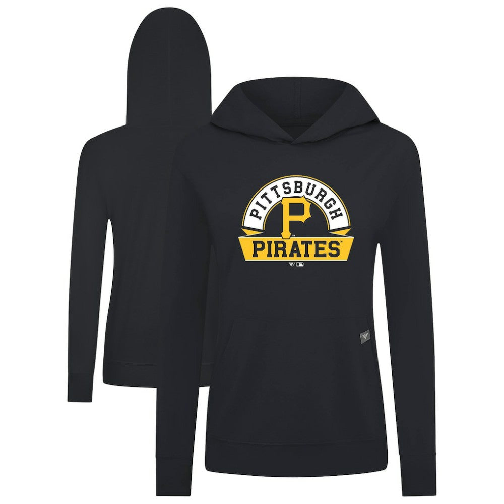 Pittsburgh Pirates Levelwear Women's Relay Banner Arch Long Sleeve T-Shirt Hoodie - Black