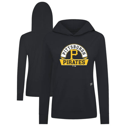 Pittsburgh Pirates Levelwear Women's Relay Banner Arch Long Sleeve T-Shirt Hoodie - Black