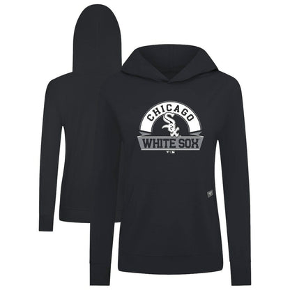 Chicago White Sox Levelwear Women's Relay Banner Arch Long Sleeve T-Shirt Hoodie - Black