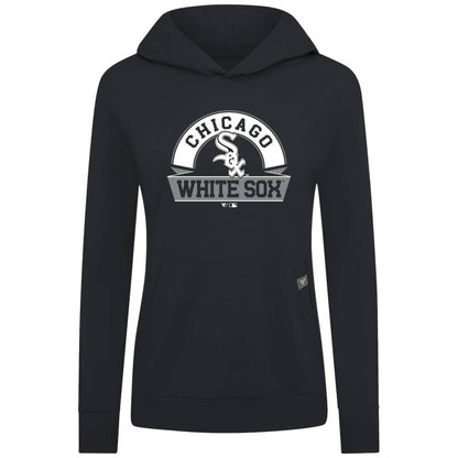Chicago White Sox Levelwear Women's Relay Banner Arch Long Sleeve T-Shirt Hoodie - Black