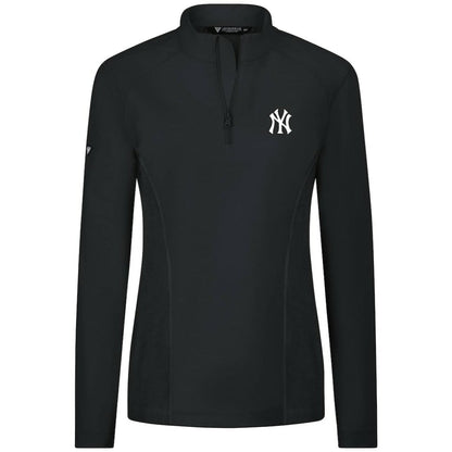 New York Yankees Levelwear Women's Upright Insignia 2.0 Quarter-Zip Tri-Blend Top - Black