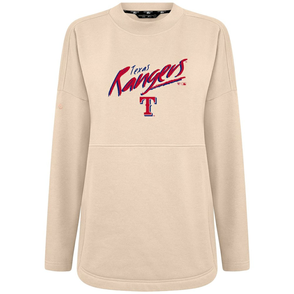 Texas Rangers Levelwear Women's Oversized Beaudry Sizzle Top - Khaki