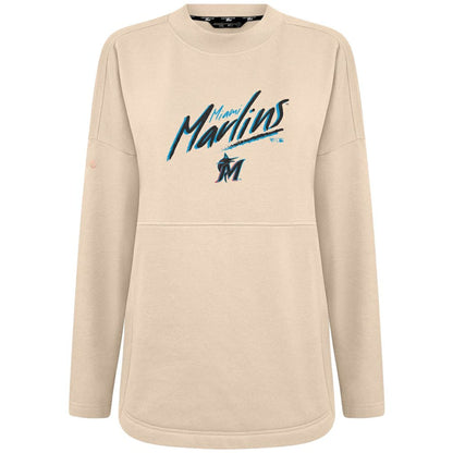 Miami Marlins Levelwear Women's Oversized Beaudry Sizzle Top - Khaki