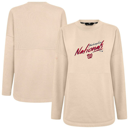 Washington Nationals Levelwear Women's Oversized Beaudry Sizzle Top - Khaki