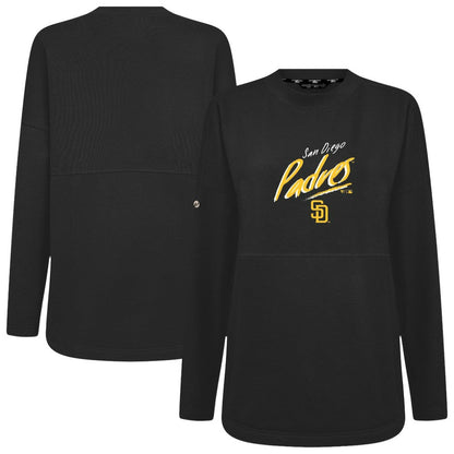 San Diego Padres Levelwear Women's Oversized Beaudry Sizzle Top - Black