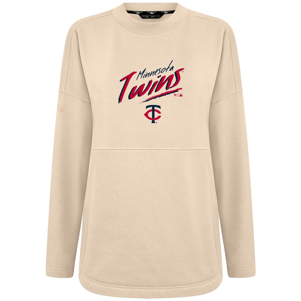 Minnesota Twins Levelwear Women's Oversized Beaudry Sizzle Top - Khaki