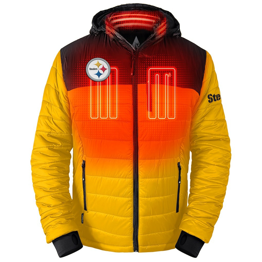 Pittsburgh Steelers ActionHeat 5V Battery Heated Colorblock Full-Zip Puffer Jacket - Black/Gold online