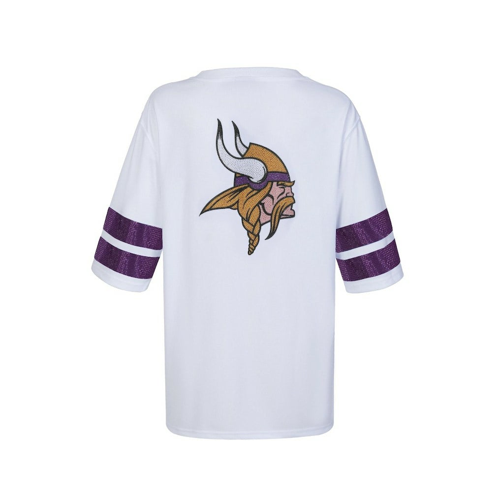 Minnesota Vikings Cuce Women's Rhinestone V-Neck Tunic - White cheap