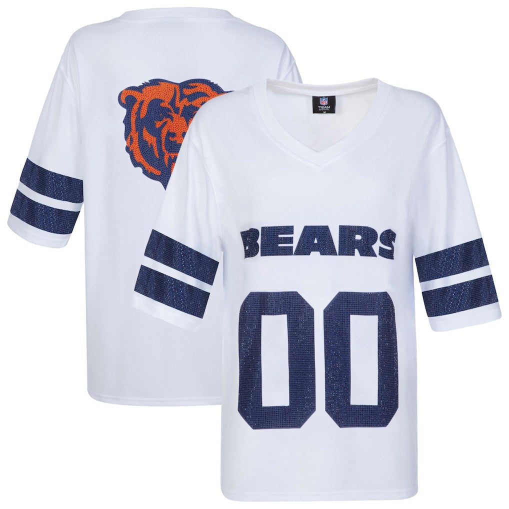 Chicago Bears Cuce Women's Rhinestone V-Neck Tunic - White online
