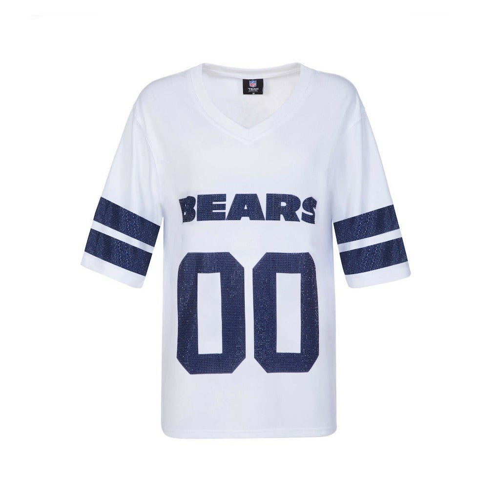 Chicago Bears Cuce Women's Rhinestone V-Neck Tunic - White online