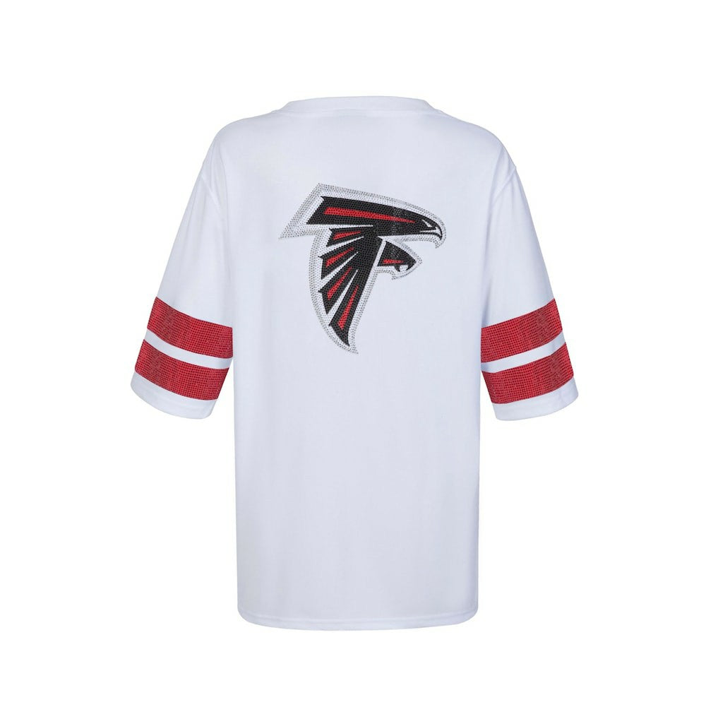 Atlanta Falcons Cuce Women's Rhinestone V-Neck Tunic - White for sale