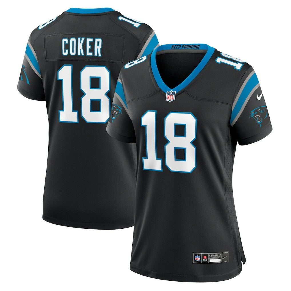 Jalen Coker Carolina Panthers Women's Team Game Jersey - Black | Nike online