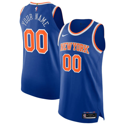 New York Knicks Authentic Custom Jersey - Icon Edition - Blue | Nike outlet