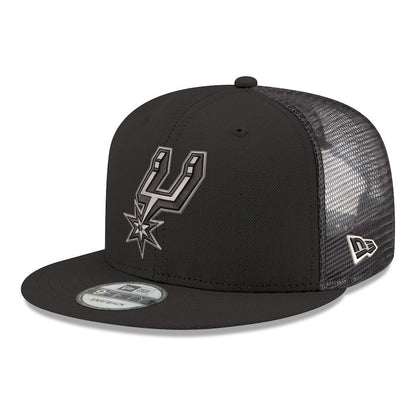 San Antonio Spurs Core Logo Meshback 9FIFTY Snapback Hat - Black | New Era for sale